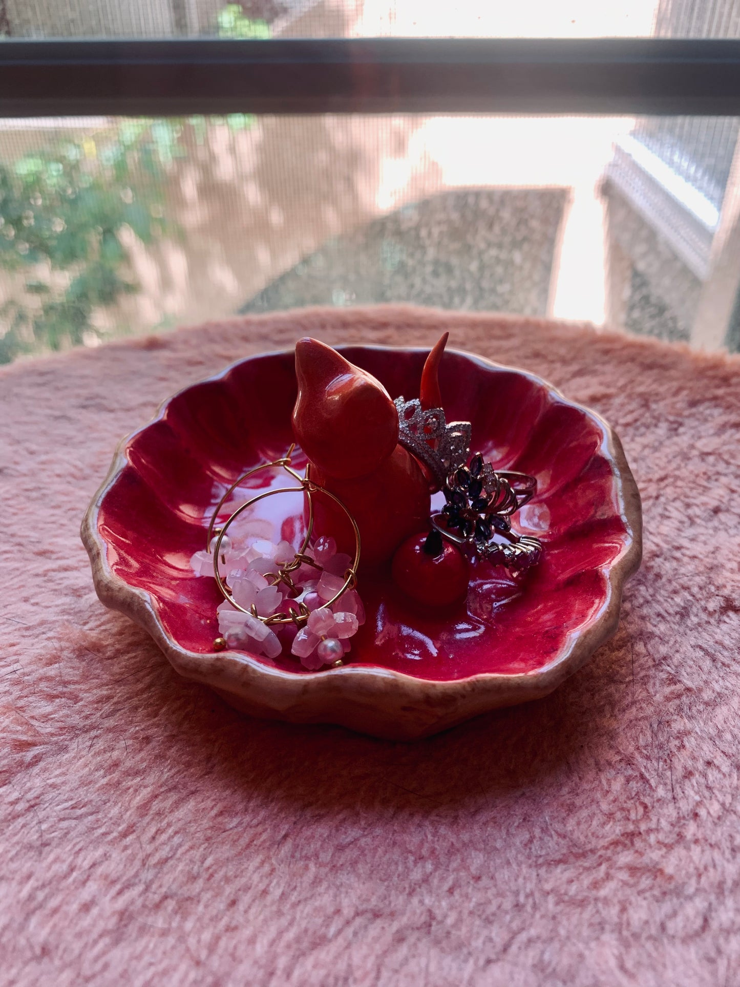 Apple pie cat jewelry dish