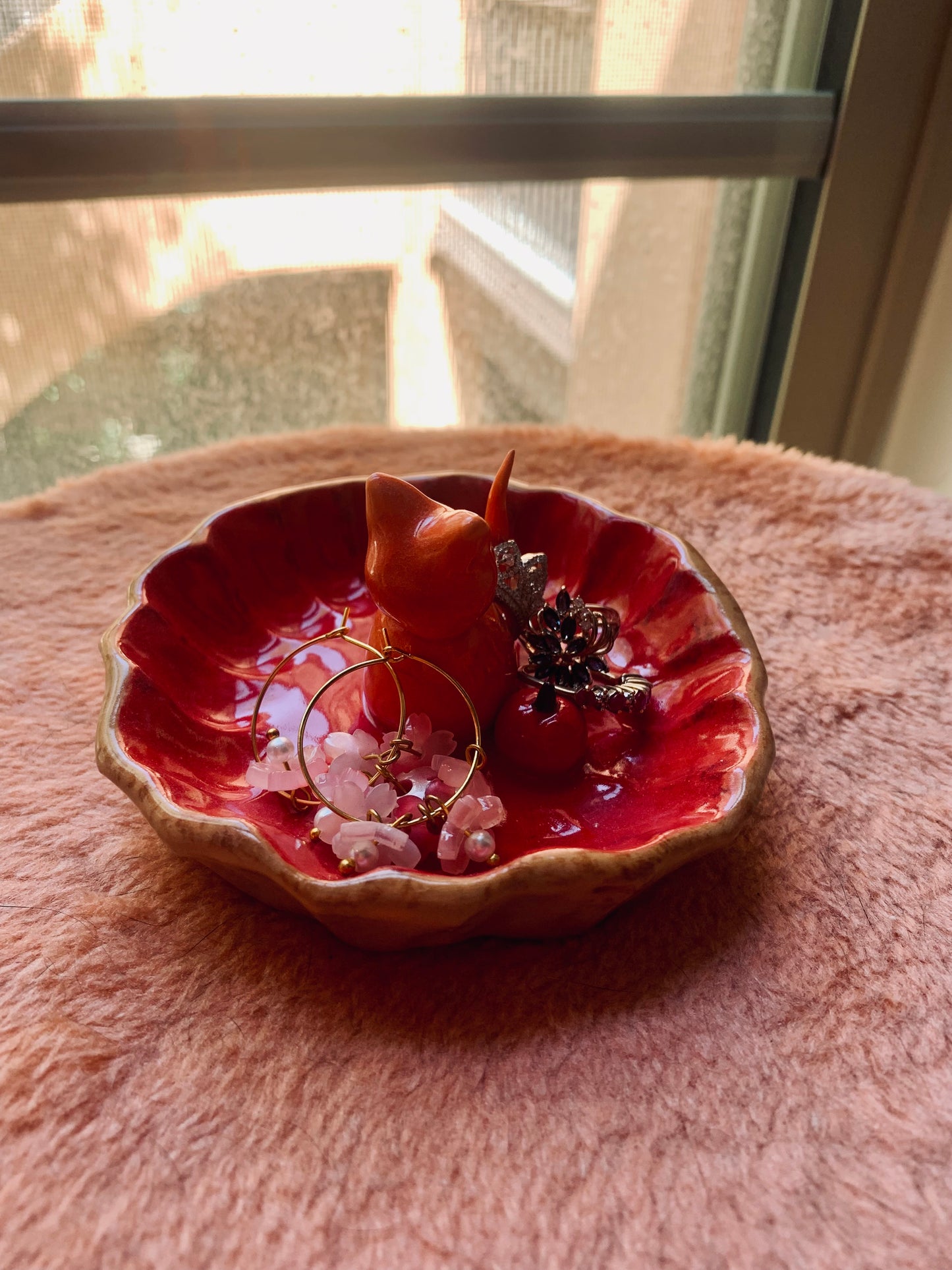 Apple pie cat jewelry dish