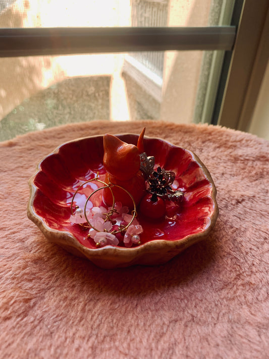 Apple pie cat jewelry dish