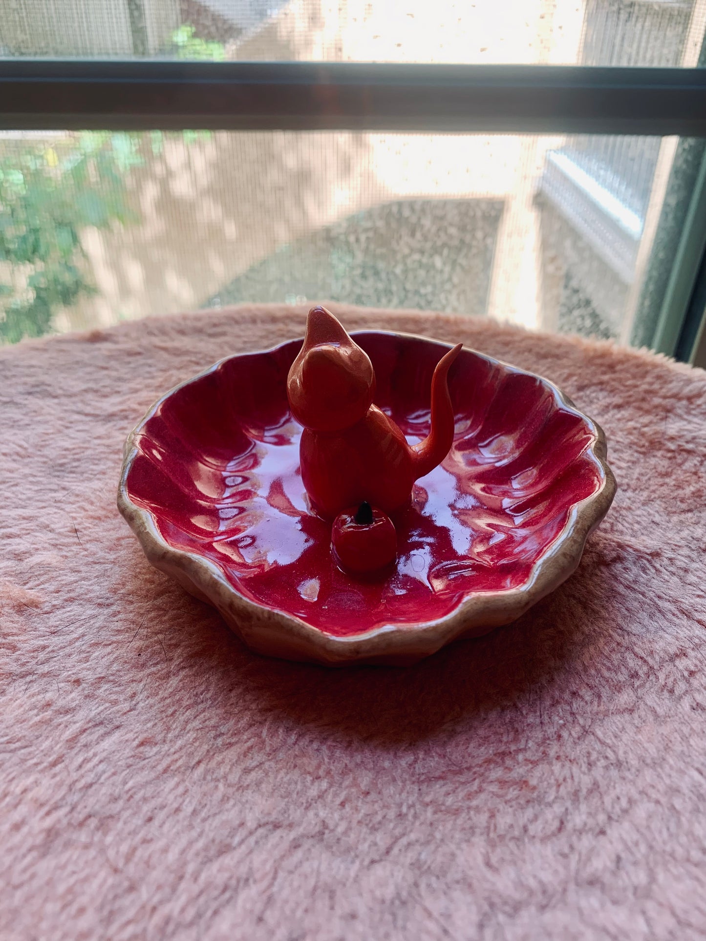 Apple pie cat jewelry dish