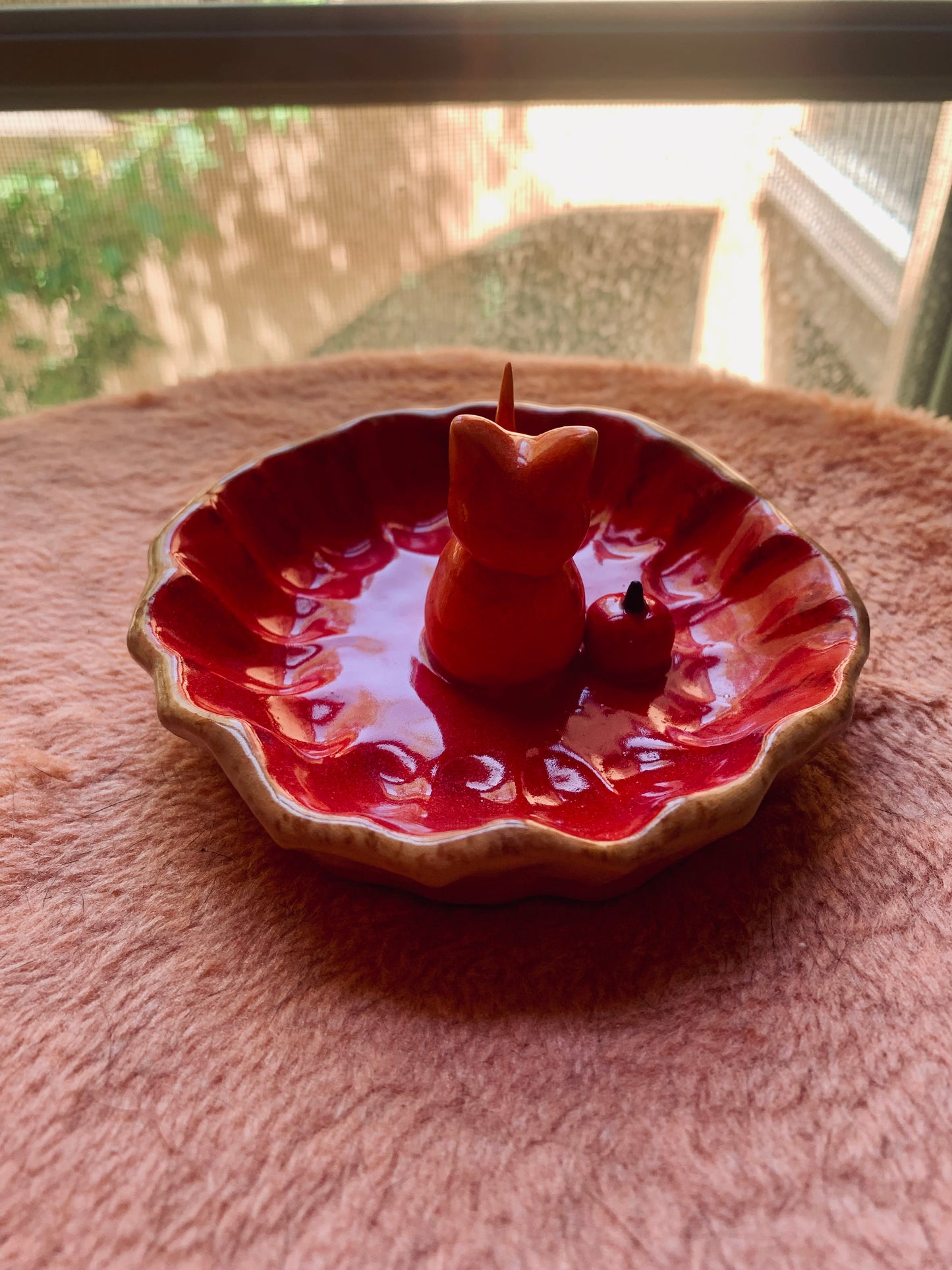 Apple pie cat jewelry dish