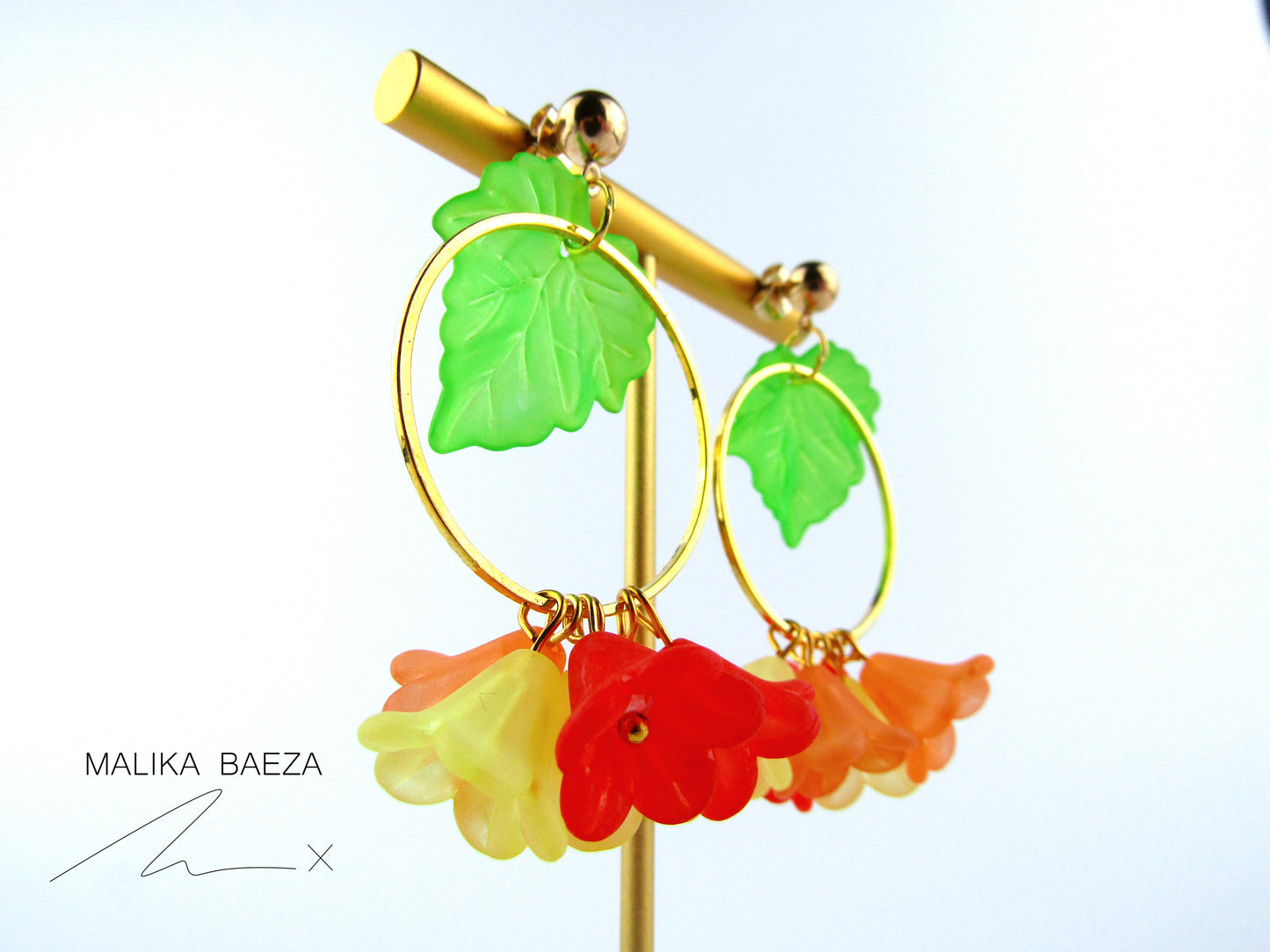 Warm Toned Bell Flower Earrings