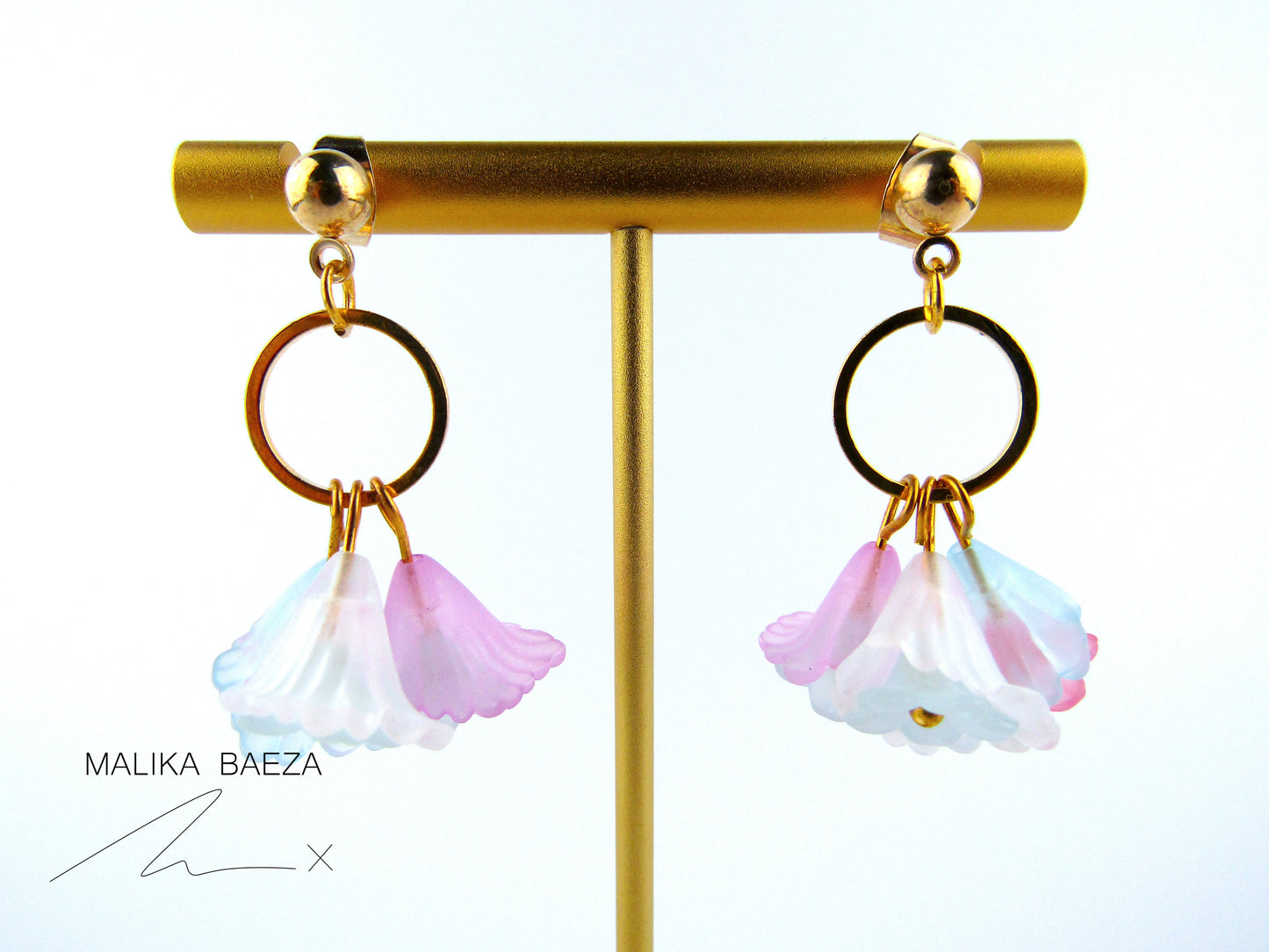 Cotton Candy Calla Lily Flower Earrings