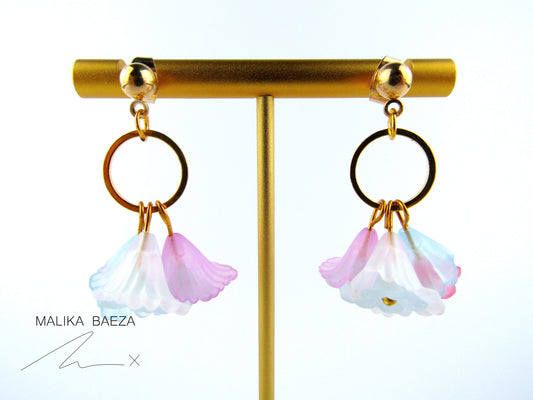 Cotton Candy Calla Lily Flower Earrings