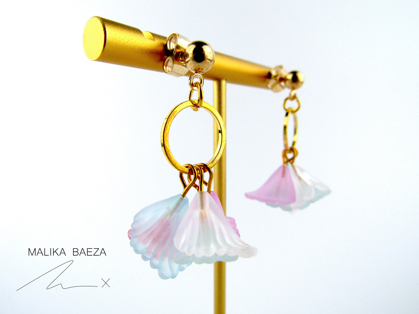 Cotton Candy Calla Lily Flower Earrings