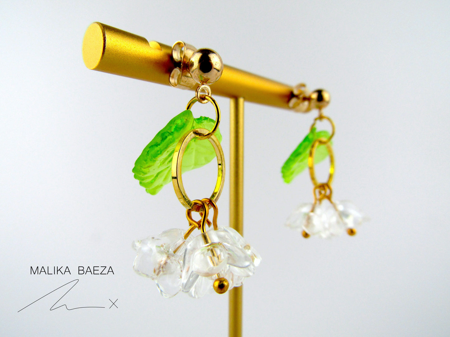 Small Clear Lily of the Valley Earrings