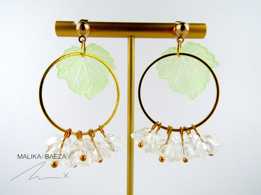 Large Clear Lily of the Valley Earrings