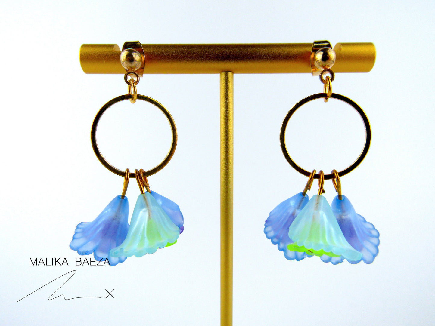 Small Cool Toned Calla Lily Flower Earrings