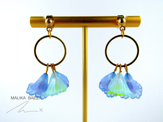 Small Cool Toned Calla Lily Flower Earrings