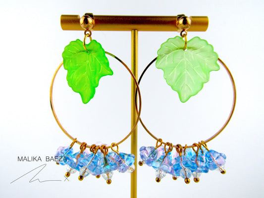 Large Hydrangea Flower Earrings