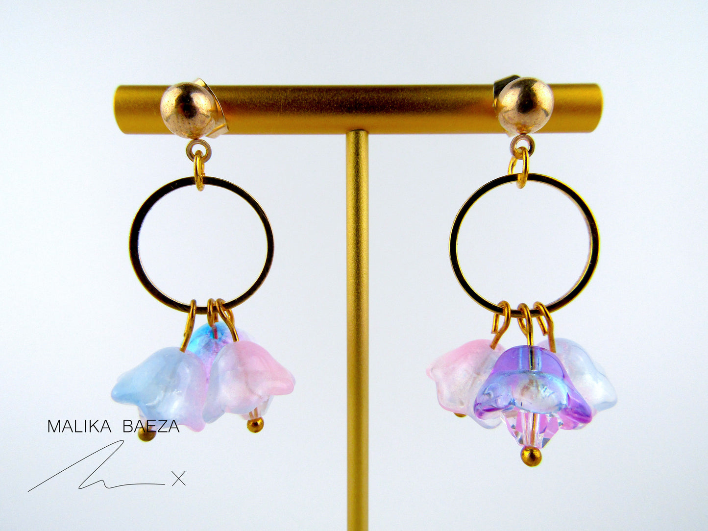 Small Purple Tulip Earrings