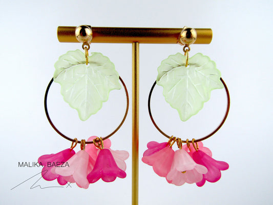 Pink Bell Flower Earrings