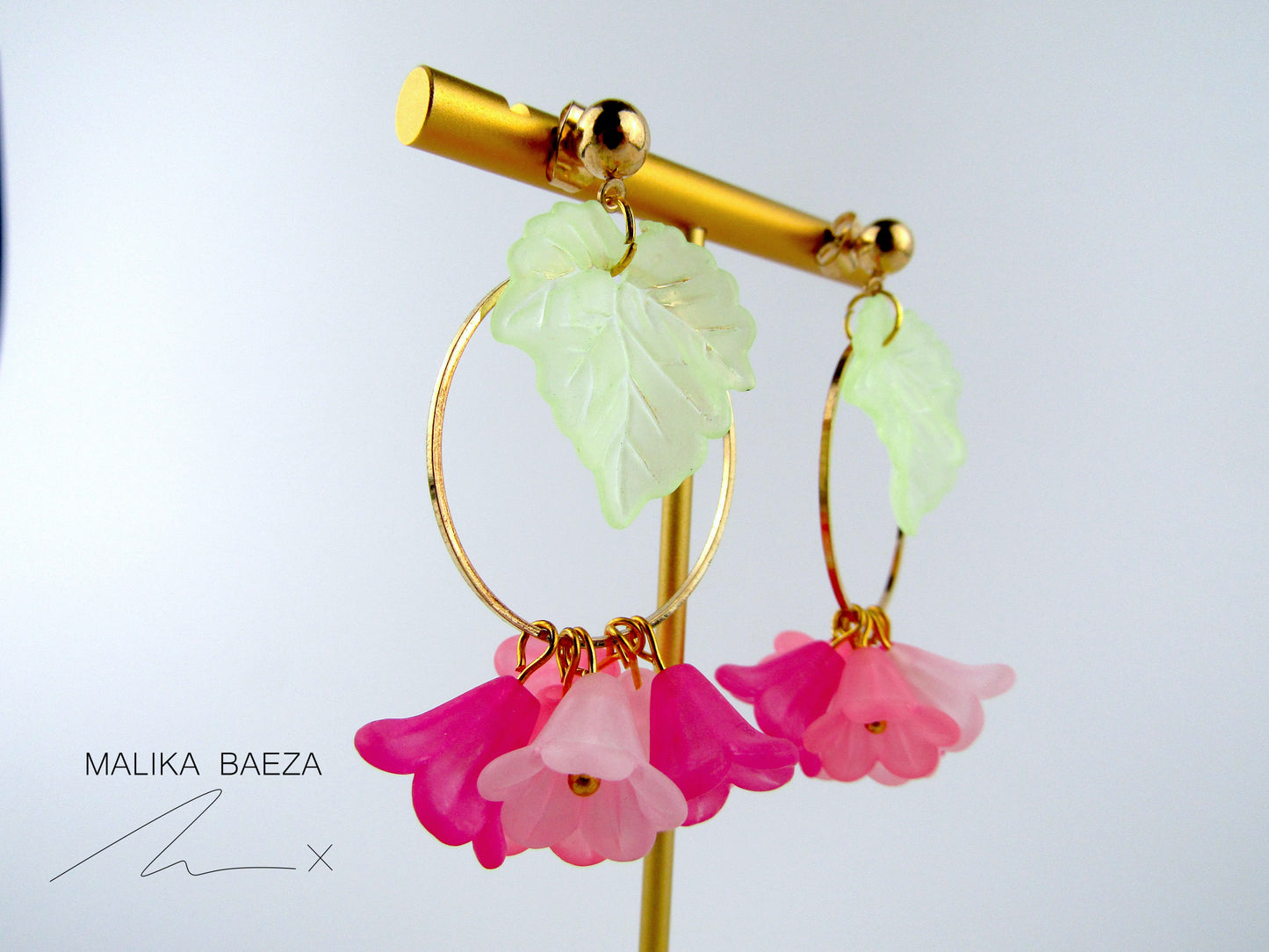 Pink Bell Flower Earrings