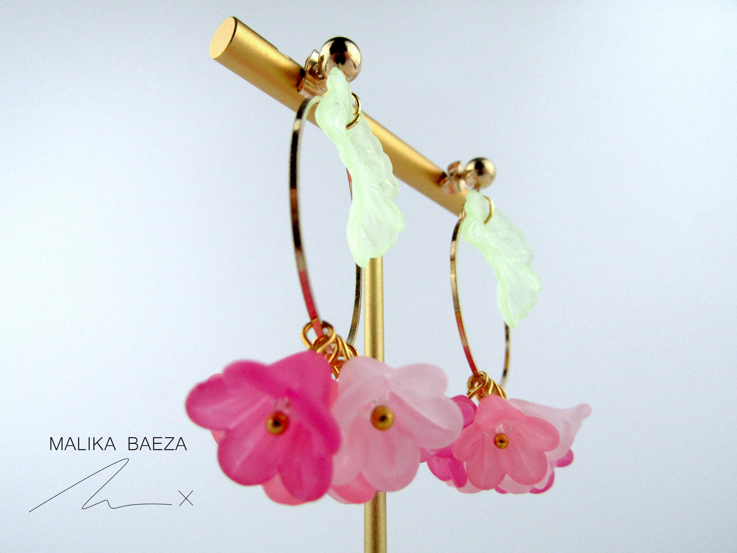 Pink Bell Flower Earrings