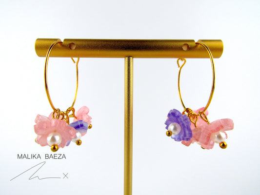 Extra Small Pink and Purple Sakura Hoops