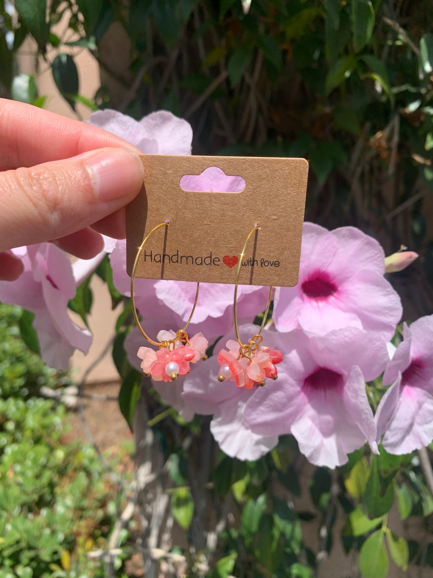 Large sakura blossom hoops