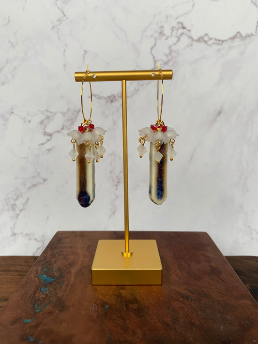 Aspen porcelain lily of the valley hoops