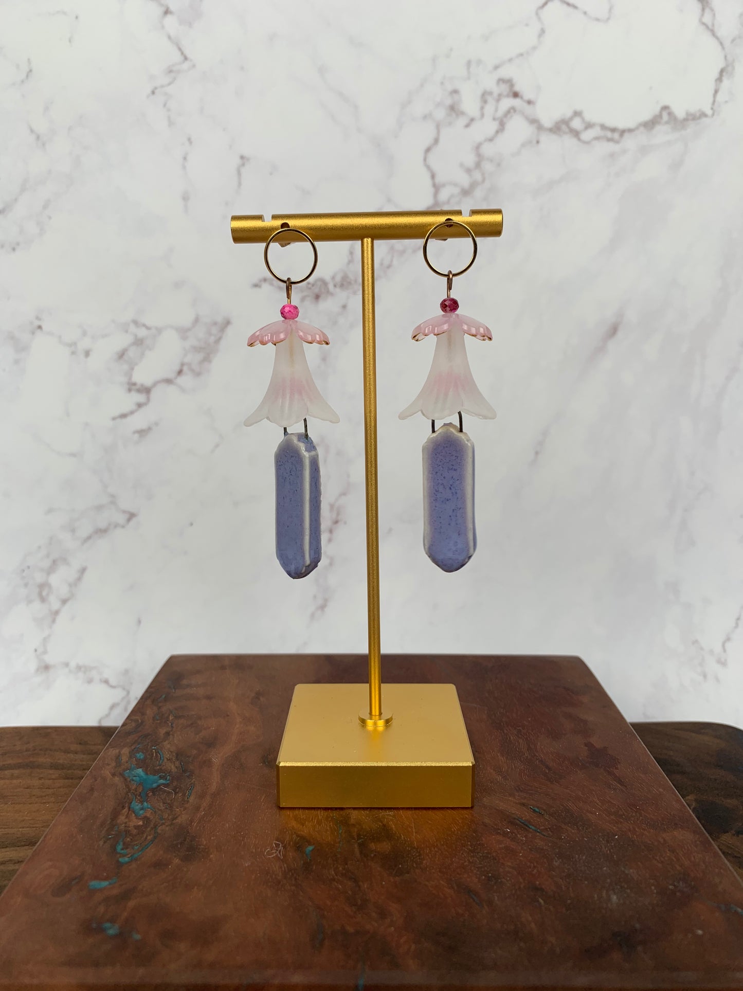 Cotton candy dream dangle earrings