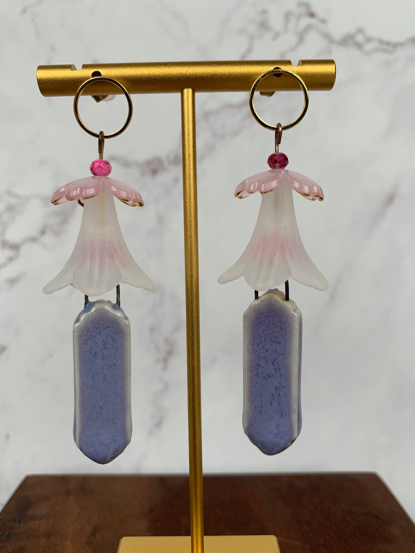 Cotton candy dream dangle earrings