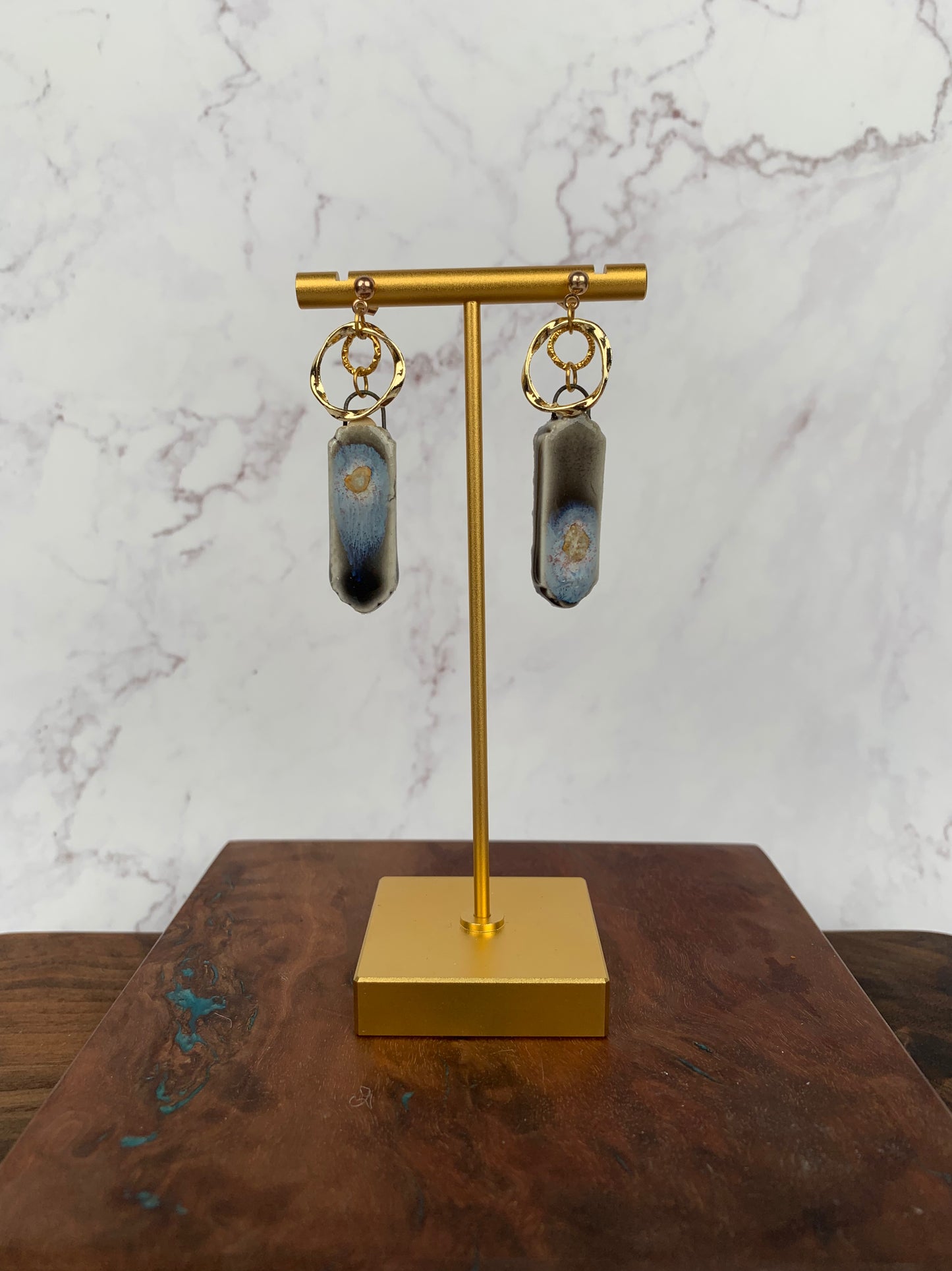 Nebula porcelain dangle earrings