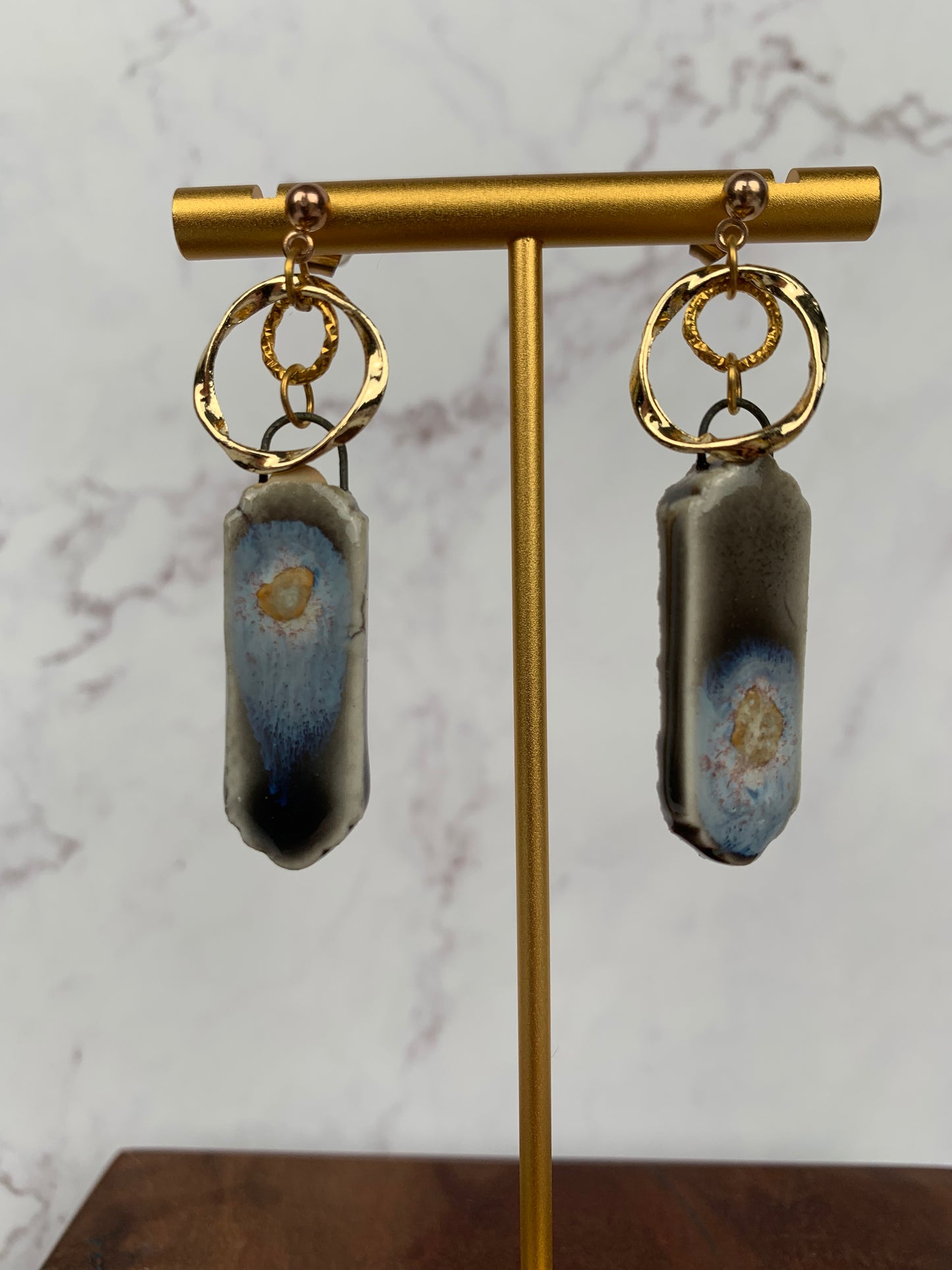 Nebula porcelain dangle earrings