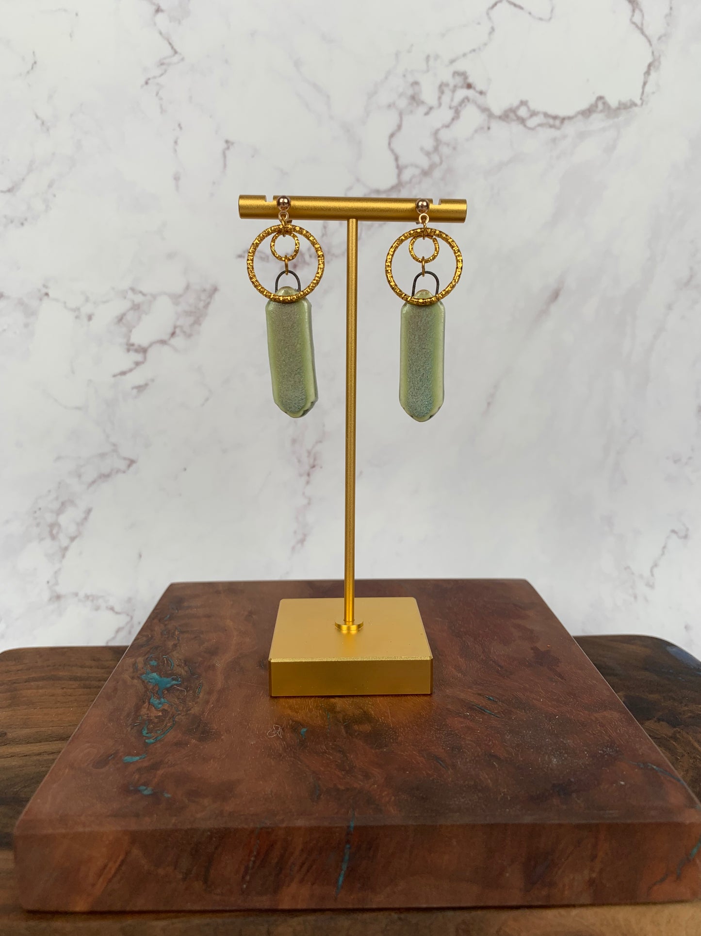 Matcha porcelain dangle earrings