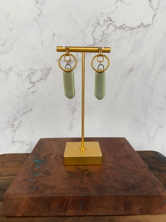 Matcha porcelain dangle earrings