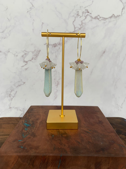 Blue lagoon lily of the valley hoops