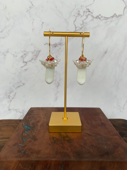 Wedding bells porcelain hoops