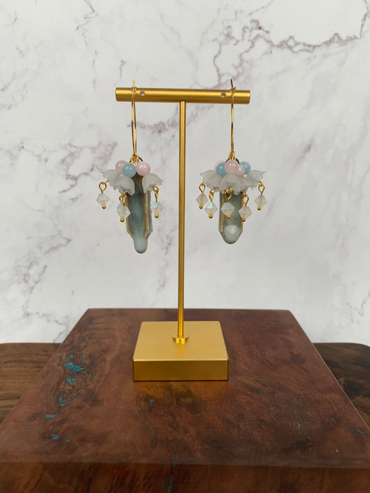 Cotton candy lily of the valley hoops